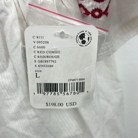 We the Free  Spring Refresh Top In White Embroidered size Large - Picture 7 of 16